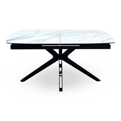 'Jose' Fiorentino Marble Ceramic Top 160cm Pop up Extending Dining Table