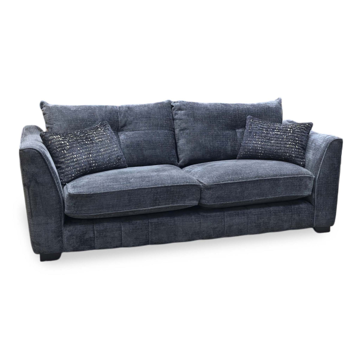 'Allure' Coco Indigo Wng Fabric Classic Back 3 Seater Sofa