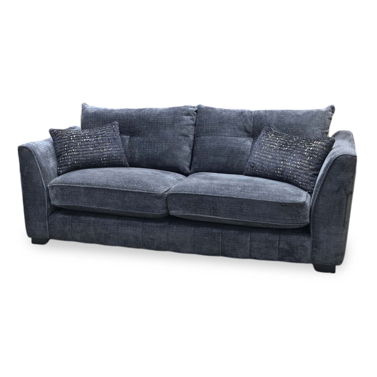'Allure' Coco Indigo Wng Fabric Classic Back 3 Seater Sofa