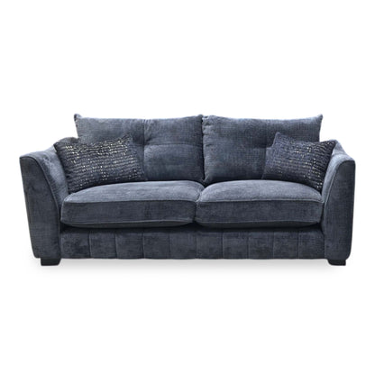 'Allure' Coco Indigo Wng Fabric Classic Back 3 Seater Sofa