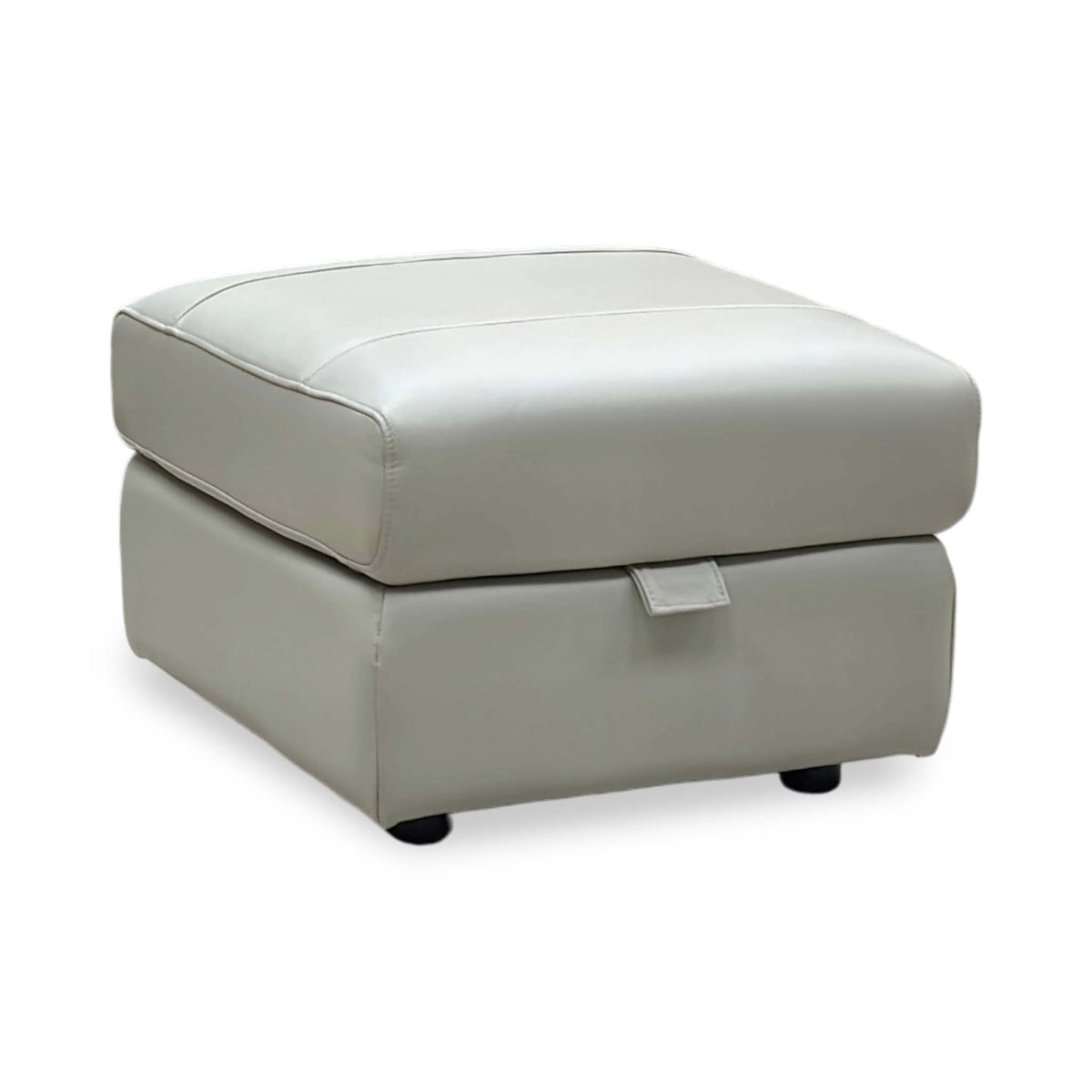 ‘Panache’ Lead Grey Cat-60:23 Leather Storage Footstool