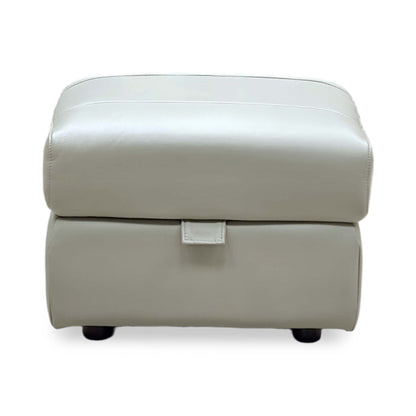 ‘Panache’ Lead Grey Cat-60:23 Leather Storage Footstool