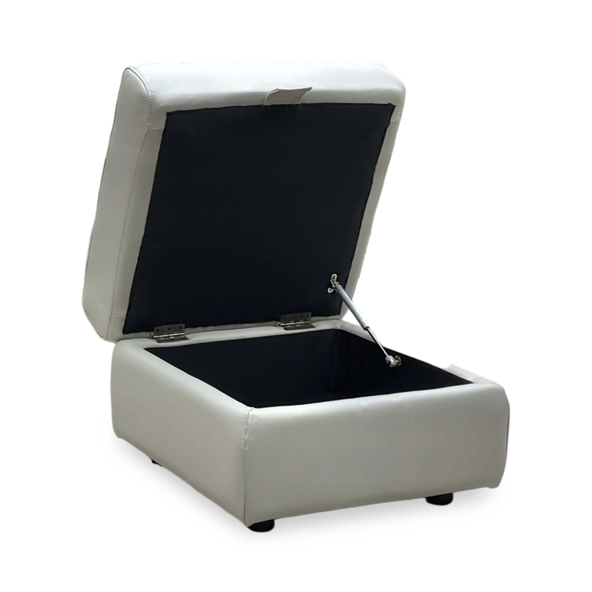 ‘Panache’ Lead Grey Cat-60:23 Leather Storage Footstool