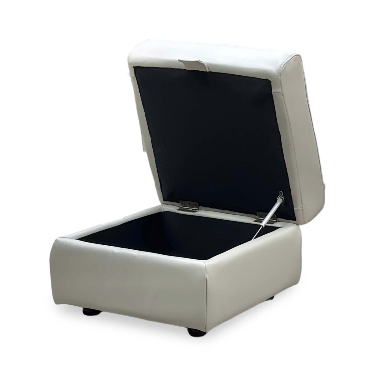 ‘Panache’ Lead Grey Cat-60:23 Leather Storage Footstool