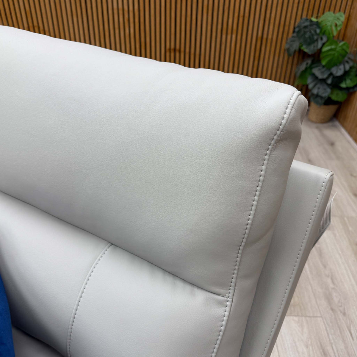 'Sally' Light Grey Leather 2 Seater Power Recliner Sofa