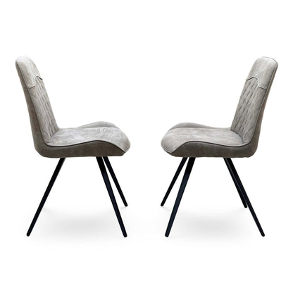 ‘Warrior’ Taupe Fabric Pair of Standard Dining chairs