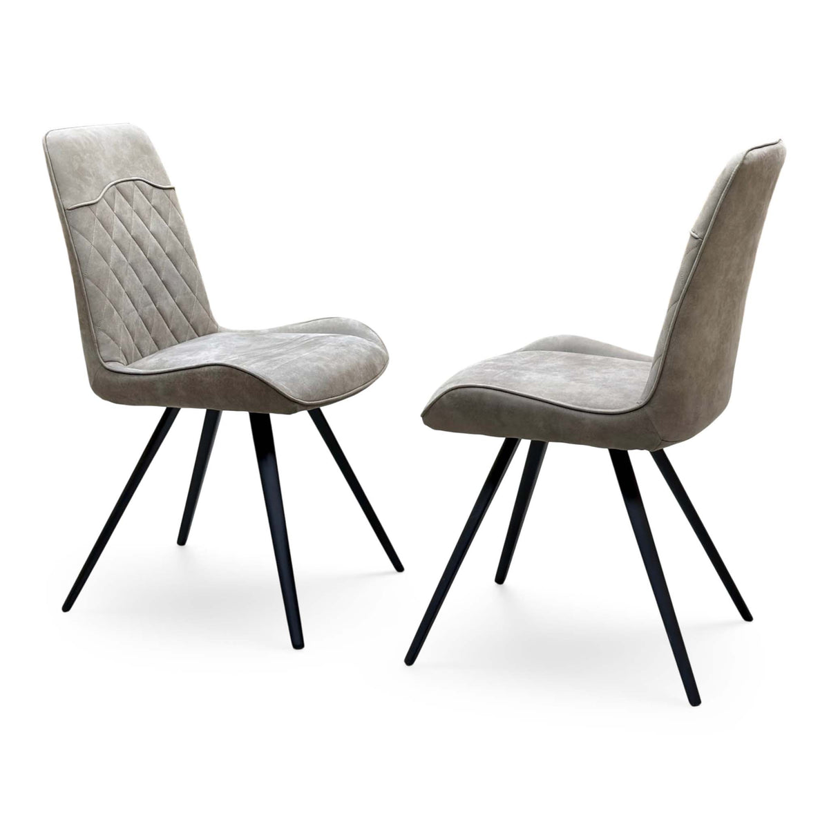 ‘Warrior’ Taupe Fabric Pair of Standard Dining chairs