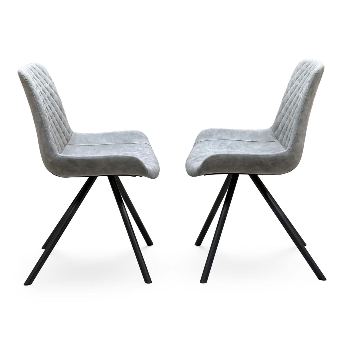 'Rocket' Taupe Faux Leather Pair of Dining Chairs
