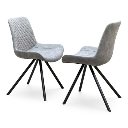 'Rocket' Taupe Faux Leather Pair of Dining Chairs