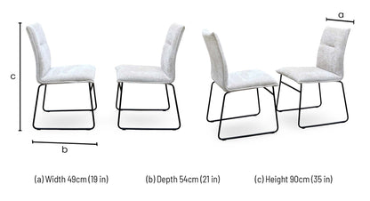 Connubia ‘Maya’ Syt-Enil Sand Beige Fabric Pair of Black Leg Dining Chairs