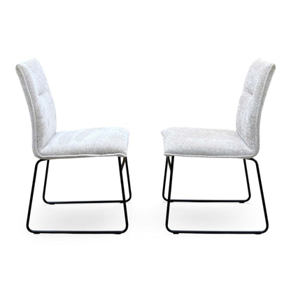 Connubia ‘Maya’ Syt-Enil Sand Beige Fabric Pair of Black Leg Dining Chairs