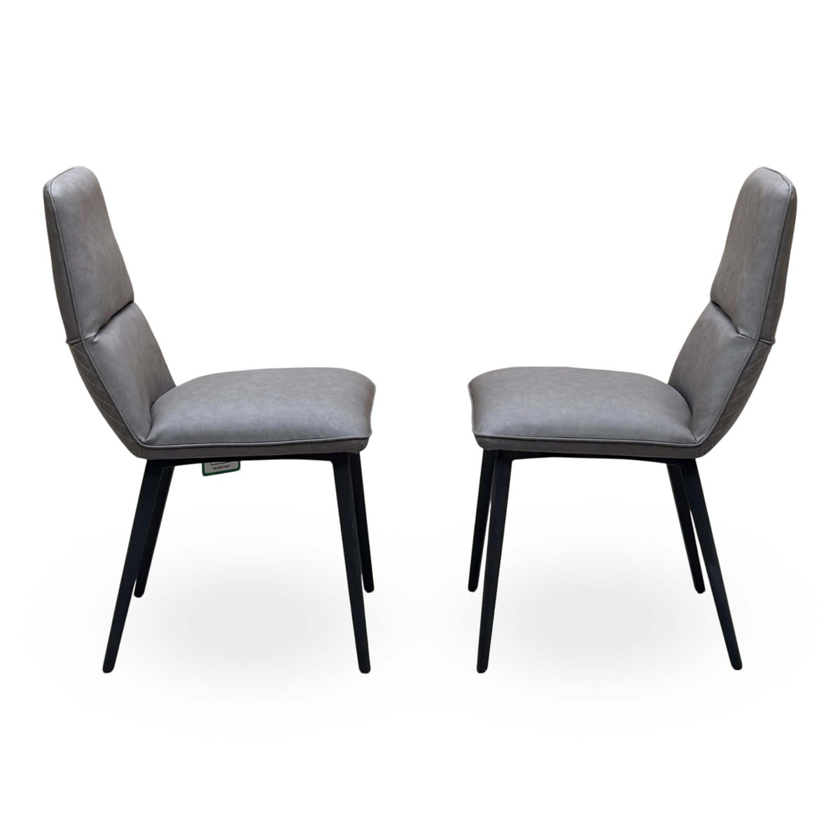 'Odin' Grey Faux Leather Pair of Dining Chairs