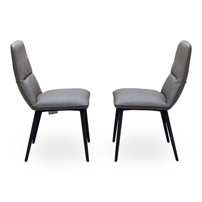 'Odin' Grey Faux Leather Pair of Dining Chairs