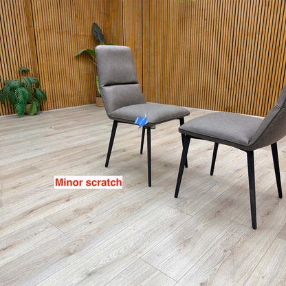 'Odin' Grey Faux Leather Pair of Dining Chairs