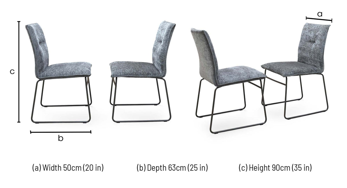 Connubia ‘Maya' Syu-Enil Taupe Fabric Pair of Lava Metal Leg Dining Chairs