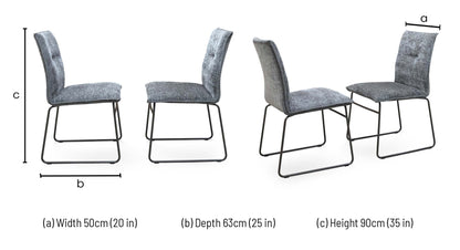 Connubia ‘Maya' Syu-Enil Taupe Fabric Pair of Lava Metal Leg Dining Chairs