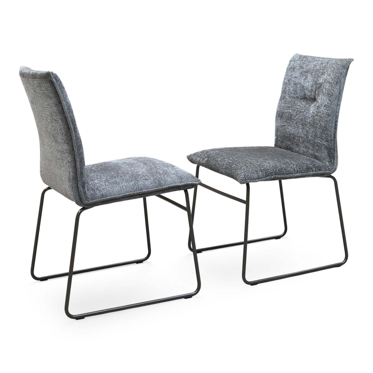 Connubia ‘Maya' Syu-Enil Taupe Fabric Pair of Lava Metal Leg Dining Chairs