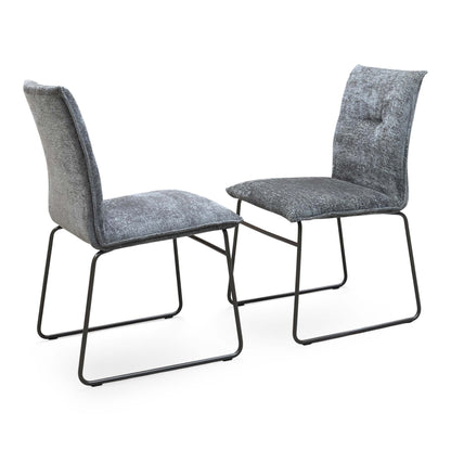 Connubia ‘Maya' Syu-Enil Taupe Fabric Pair of Lava Metal Leg Dining Chairs