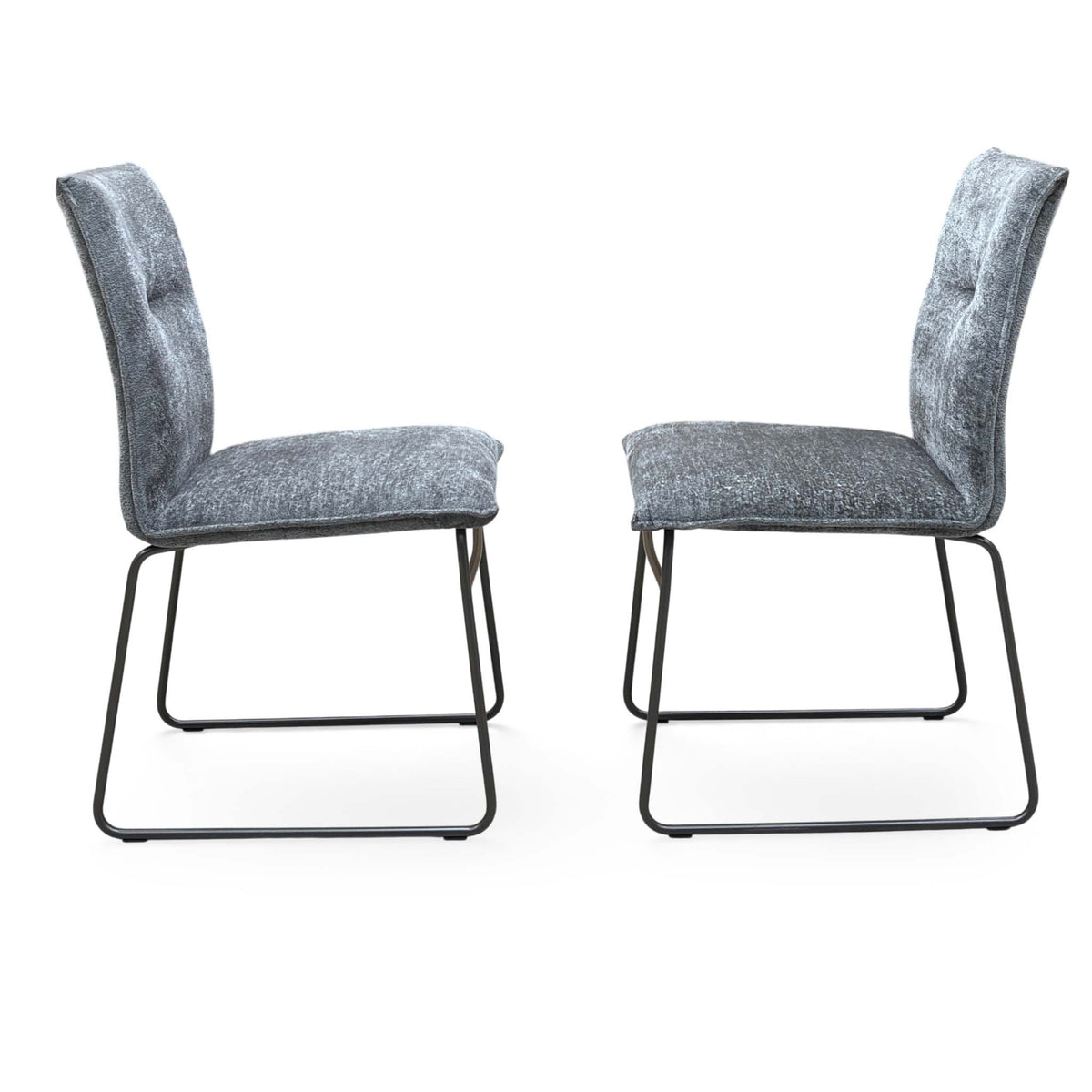 Connubia ‘Maya' Syu-Enil Taupe Fabric Pair of Lava Metal Leg Dining Chairs