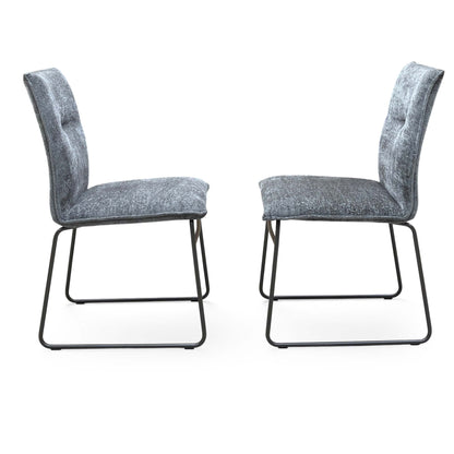 Connubia ‘Maya' Syu-Enil Taupe Fabric Pair of Lava Metal Leg Dining Chairs