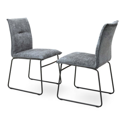 Connubia ‘Maya' Syu-Enil Taupe Fabric Pair of Lava Metal Leg Dining Chairs