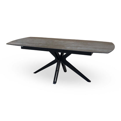 'Jose' Titanium Grey Ceramic Top 160cm Pop Up Extending Dining Table
