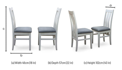 Furnitureland 'Augusta' Dark Grey Fabric Slatted Back Pair of Dining Chairs