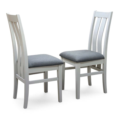 Furnitureland 'Augusta' Dark Grey Fabric Slatted Back Pair of Dining Chairs
