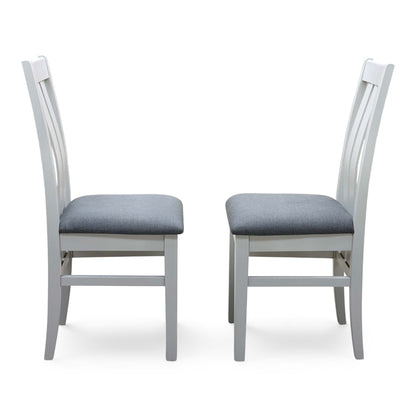 Furnitureland 'Augusta' Dark Grey Fabric Slatted Back Pair of Dining Chairs