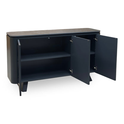 'Warrior' Grey Sintered Stone Top 3 Door Sideboard