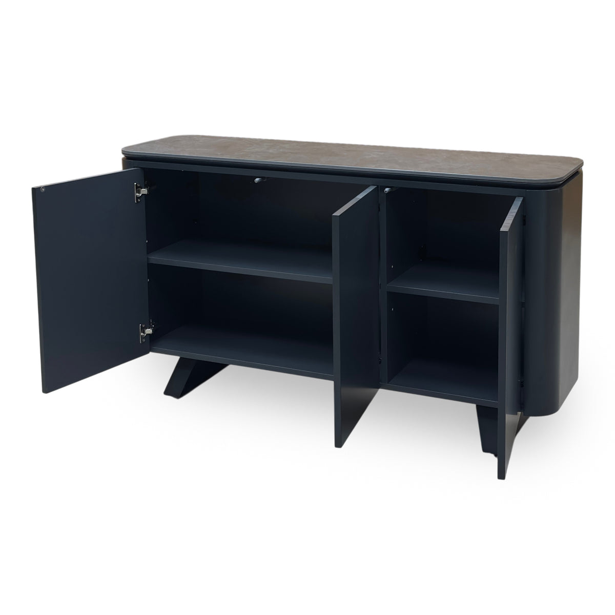 'Warrior' Grey Sintered Stone Top 3 Door Sideboard