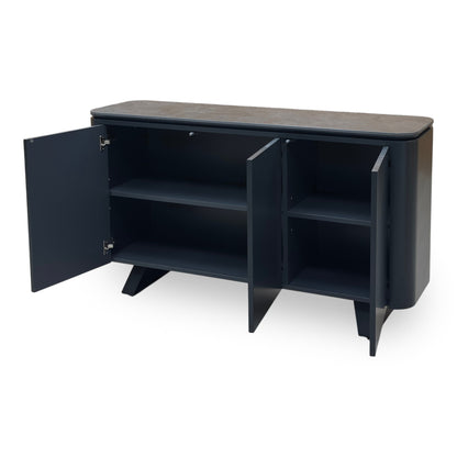 'Warrior' Grey Sintered Stone Top 3 Door Sideboard