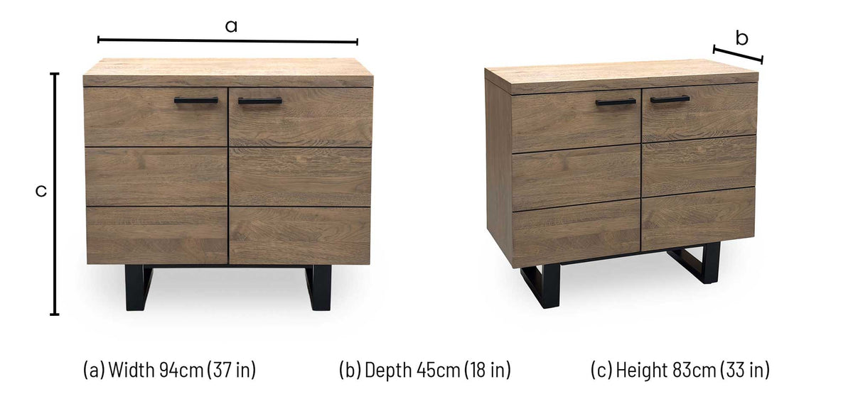 ‘Saturn’ Solid Oak 2 Door Sideboard