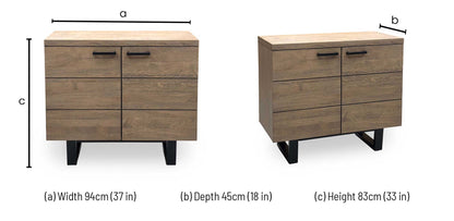 ‘Saturn’ Solid Oak 2 Door Sideboard