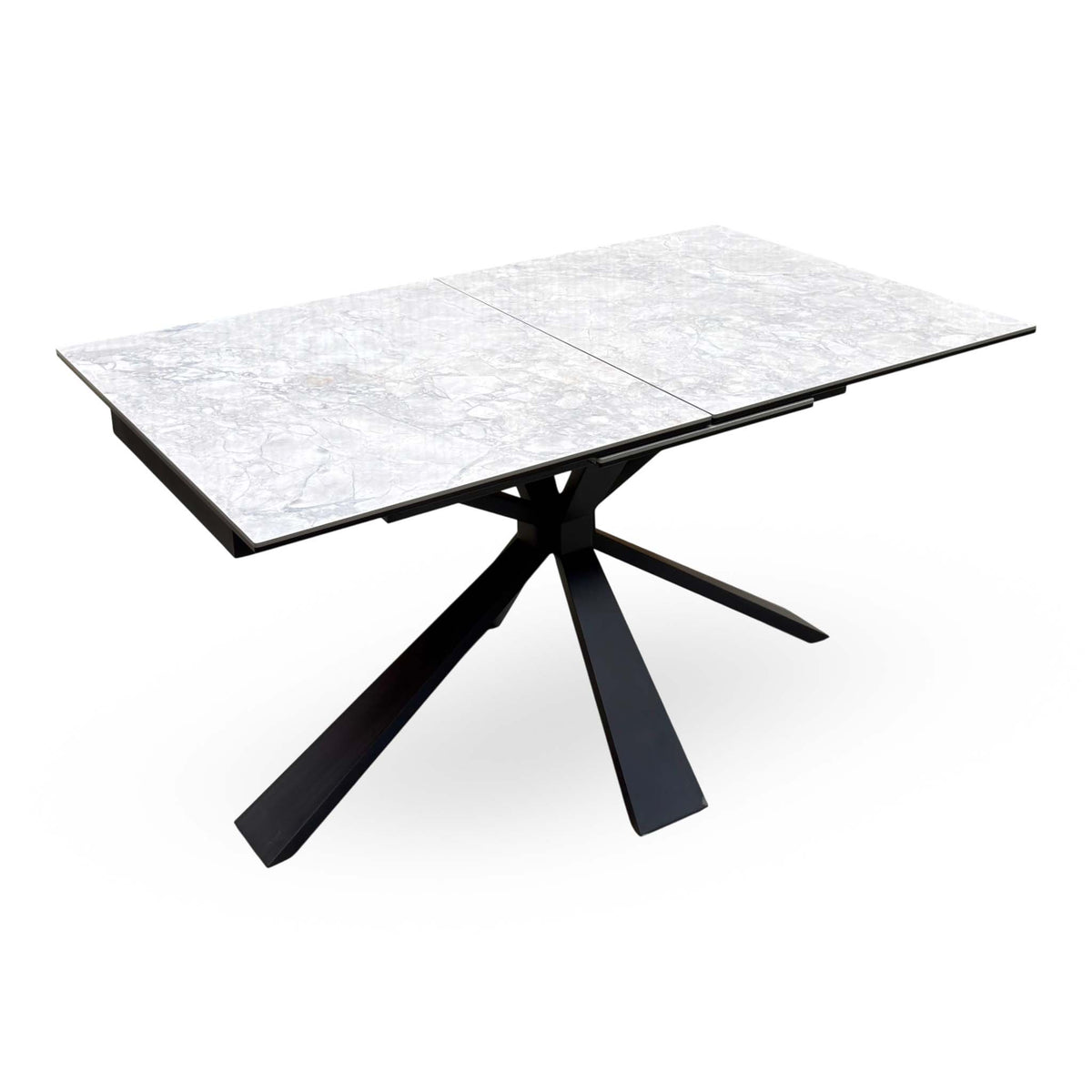 ‘Crete’ White Ceramic Top Small Extending Dining Table