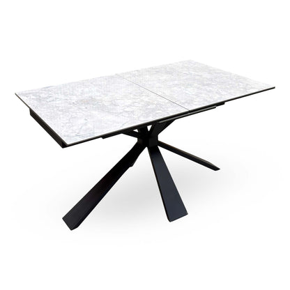 ‘Crete’ White Ceramic Top Small Extending Dining Table