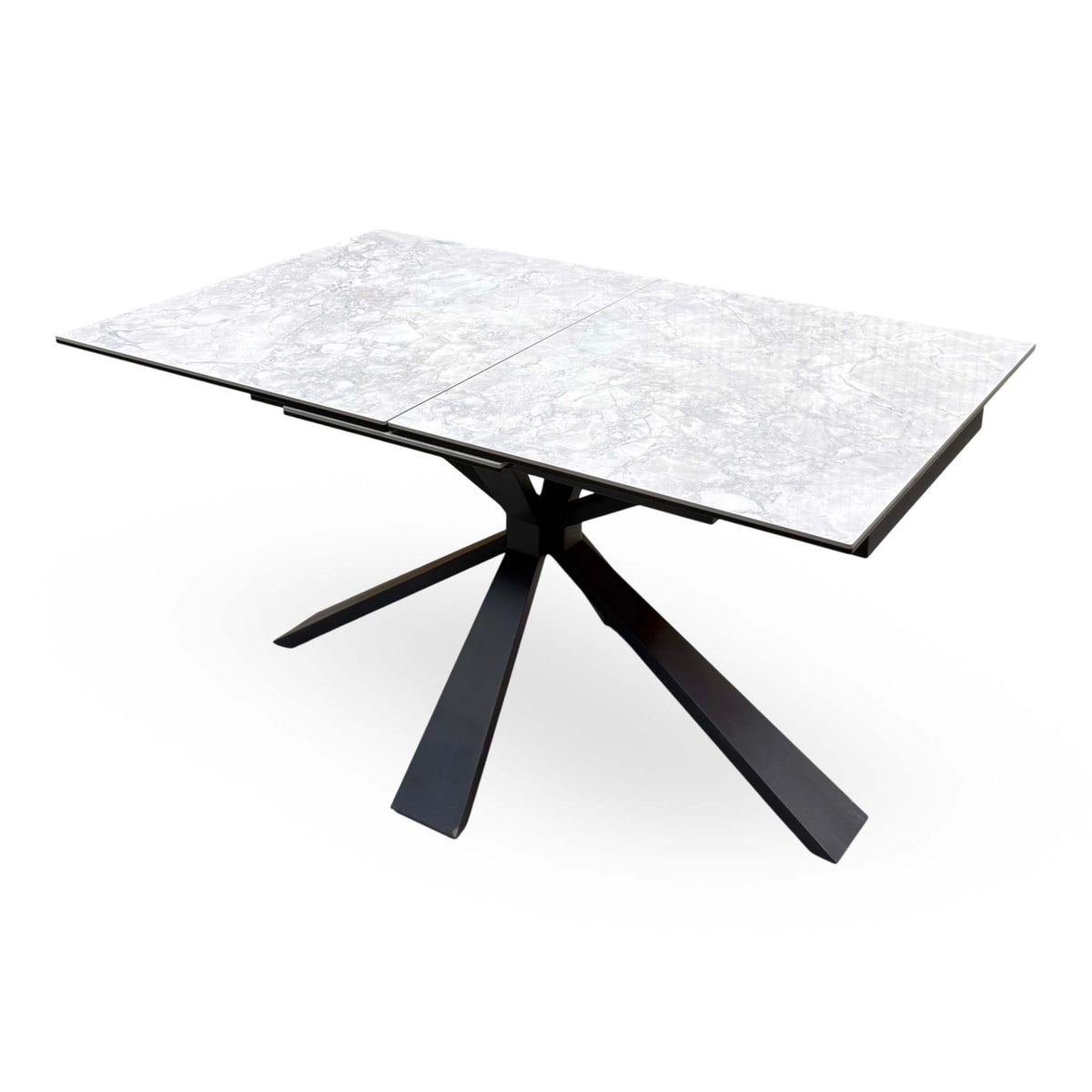 ‘Crete’ White Ceramic Top Small Extending Dining Table