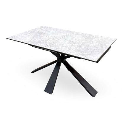 ‘Crete’ White Ceramic Top Small Extending Dining Table
