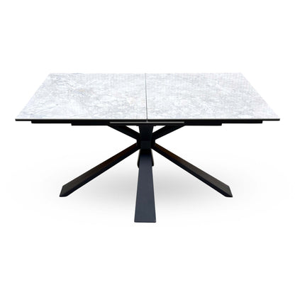 ‘Crete’ White Ceramic Top Small Extending Dining Table