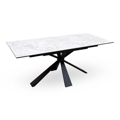 ‘Crete’ White Ceramic Top Small Extending Dining Table