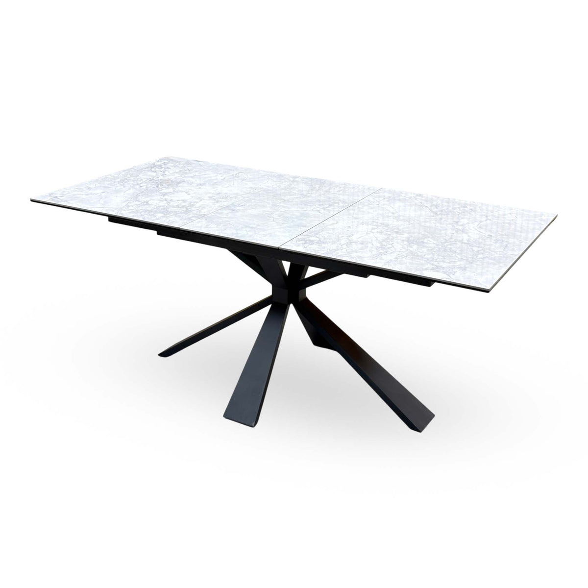‘Crete’ White Ceramic Top Small Extending Dining Table