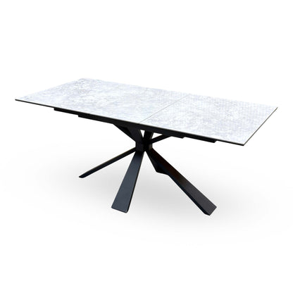 ‘Crete’ White Ceramic Top Small Extending Dining Table