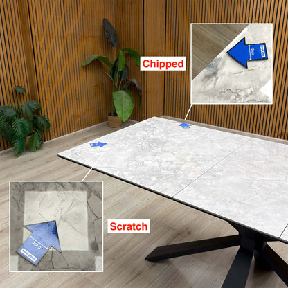 ‘Crete’ White Ceramic Top Small Extending Dining Table