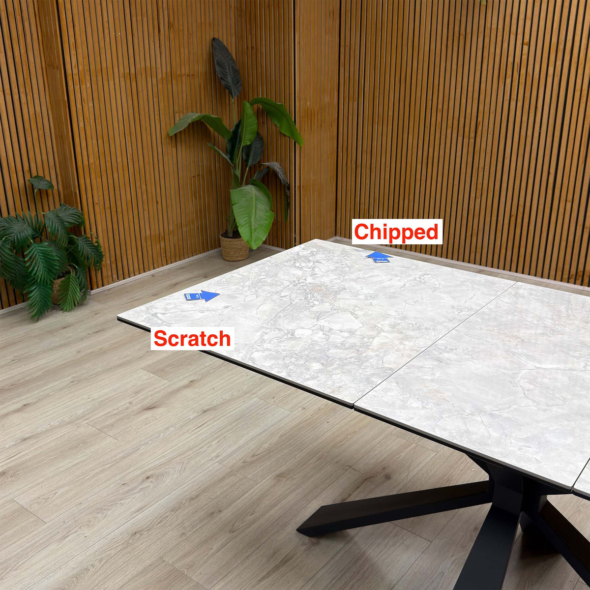 ‘Crete’ White Ceramic Top Small Extending Dining Table