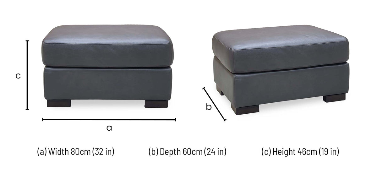 Marinelli 'Viali' Grey Leather Footstool
