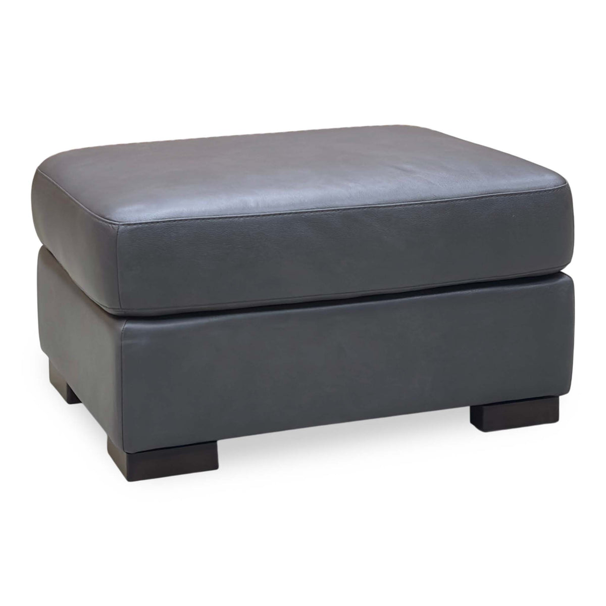 Marinelli 'Viali' Grey Leather Footstool