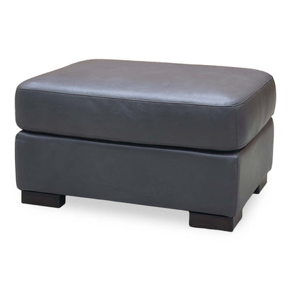 Marinelli 'Viali' Grey Leather Footstool