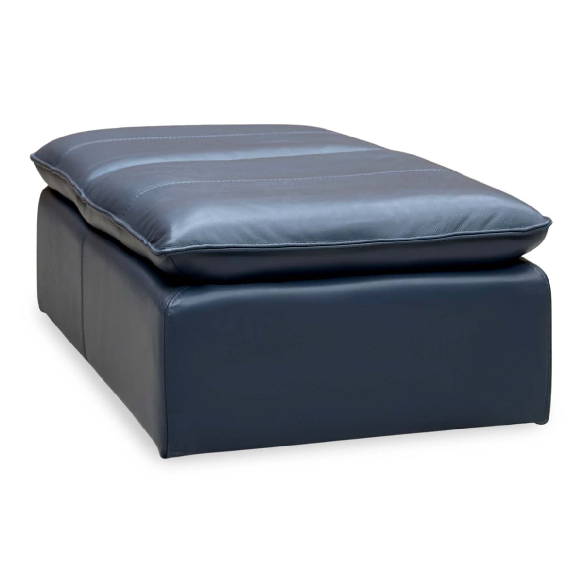 World of Leather 'Starlight Express' Bv-313e Ocean Blue Leather Storage Chair Footstool