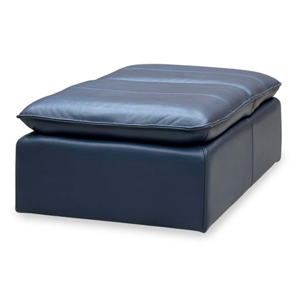 World of Leather 'Starlight Express' Bv-313e Ocean Blue Leather Storage Chair Footstool