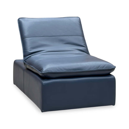 World of Leather 'Starlight Express' Bv-313e Ocean Blue Leather Storage Chair Footstool